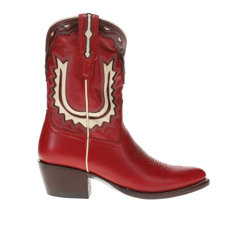 The Jolene Embroidered Tooled Inlay Round Toe Cowboy Boots sold by Shoebacca
