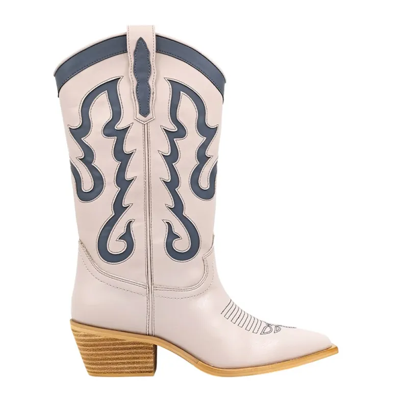 Yaya Embroiderd Pointed Toe Cowboy Boots sold by Shoebacca