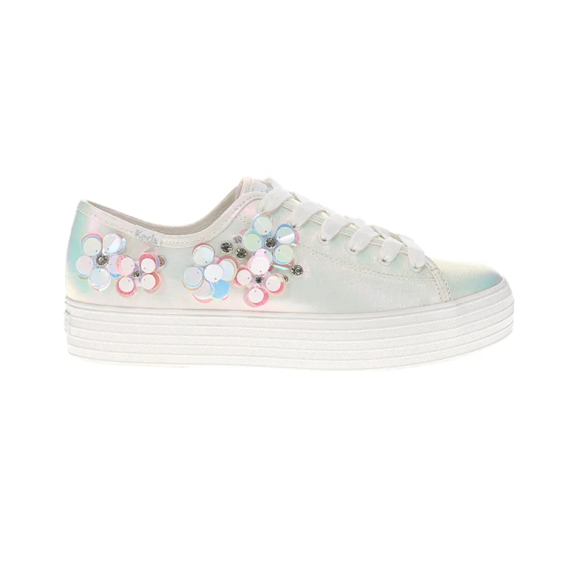 Triple Kick Canvas Floral Embellished Celebrations Lace Up Sneakers made by Keds