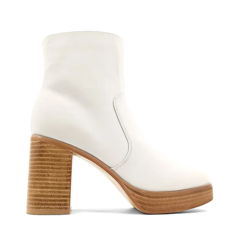 Vernita Round Toe Platform Zippered Boots made by ShuShop