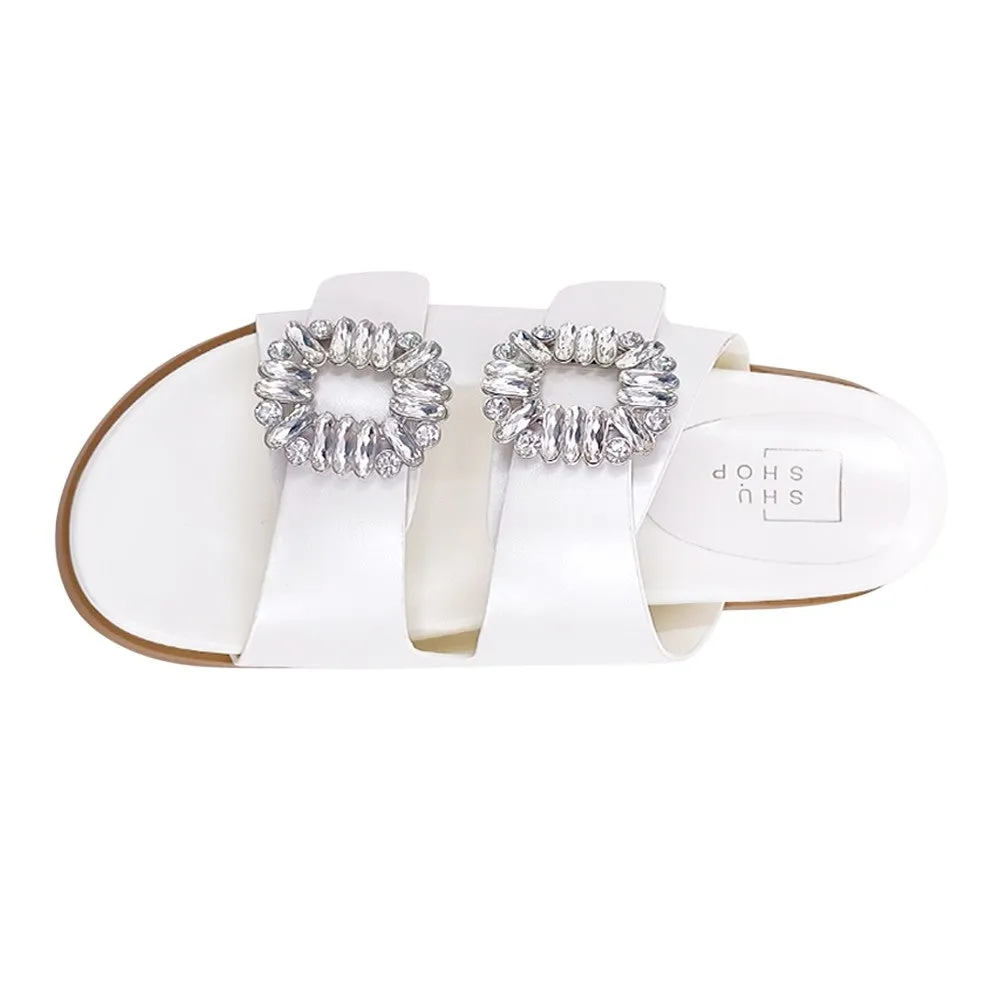 Bridget Rhinestone Metallic Slide Sandals sold by Shoebacca product image thumbnail 4