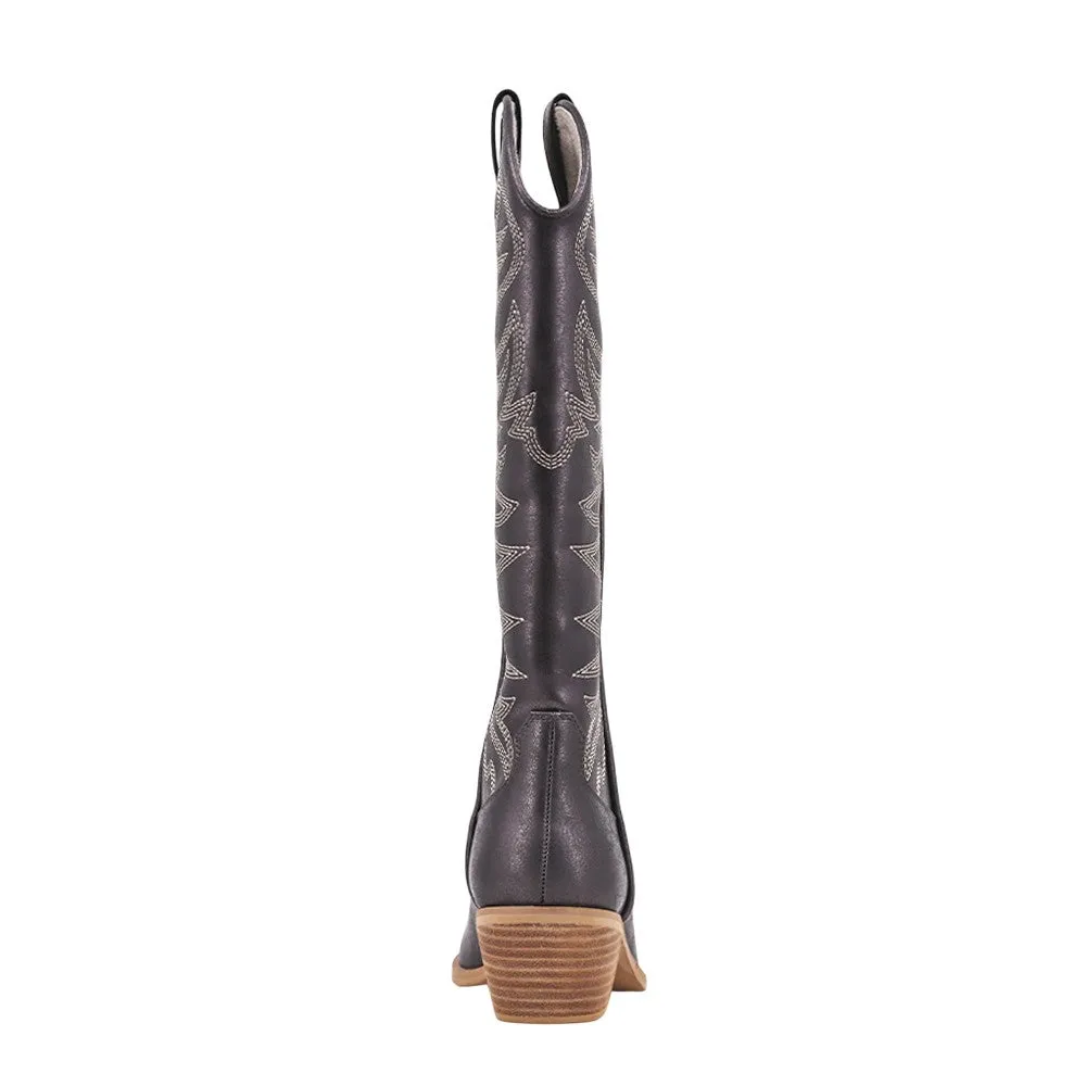 Zerena Embroidered Metallic Pointed Toe Pull On Cowboy Boots sold by Shoebacca product image thumbnail 4