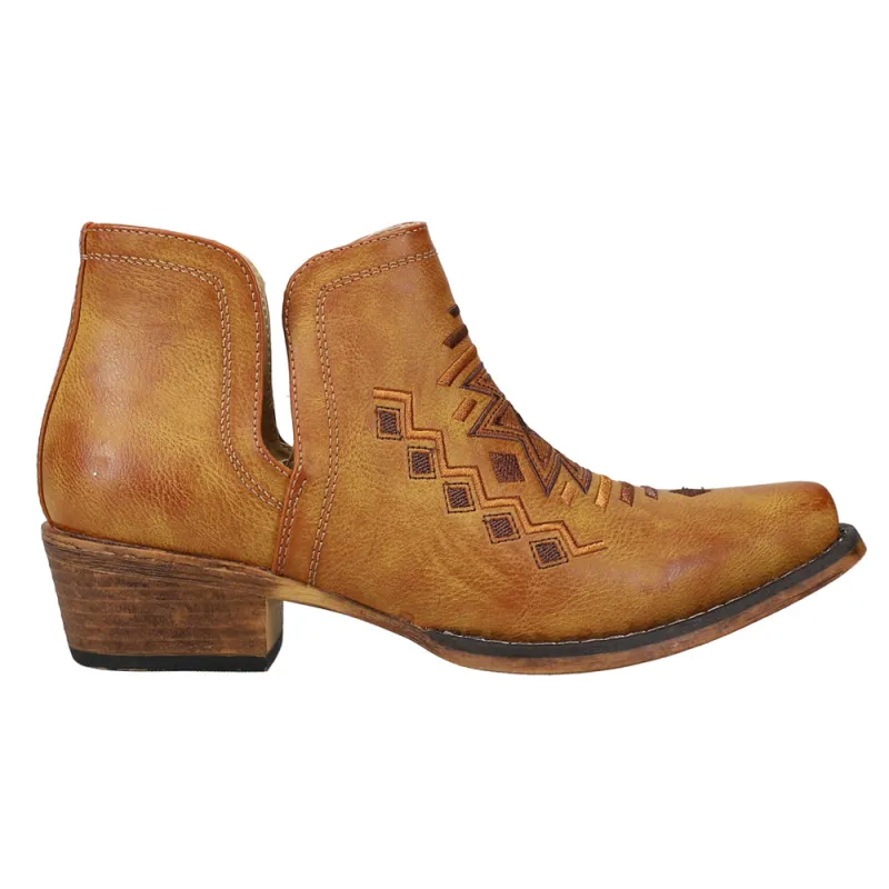Ava Aztec Southwest Embroidered Snip Toe Cowboy Booties made by Roper