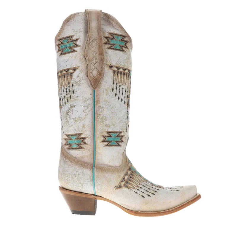 Embroidered Southwest Snip Toe Pull On Cowboy Boots made by Shoebacca