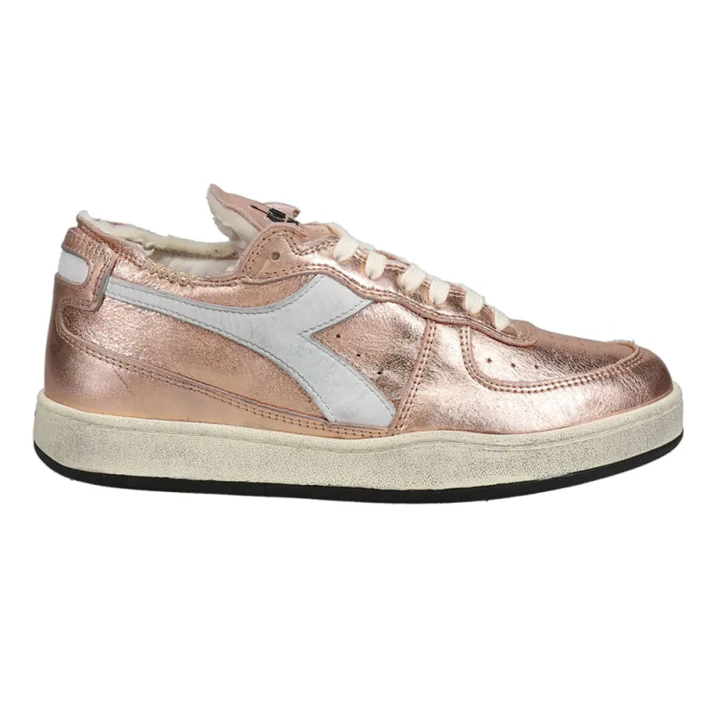 Mi Basket Row Cut Metallic Used Lace Up Sneakers sold by Shoebacca