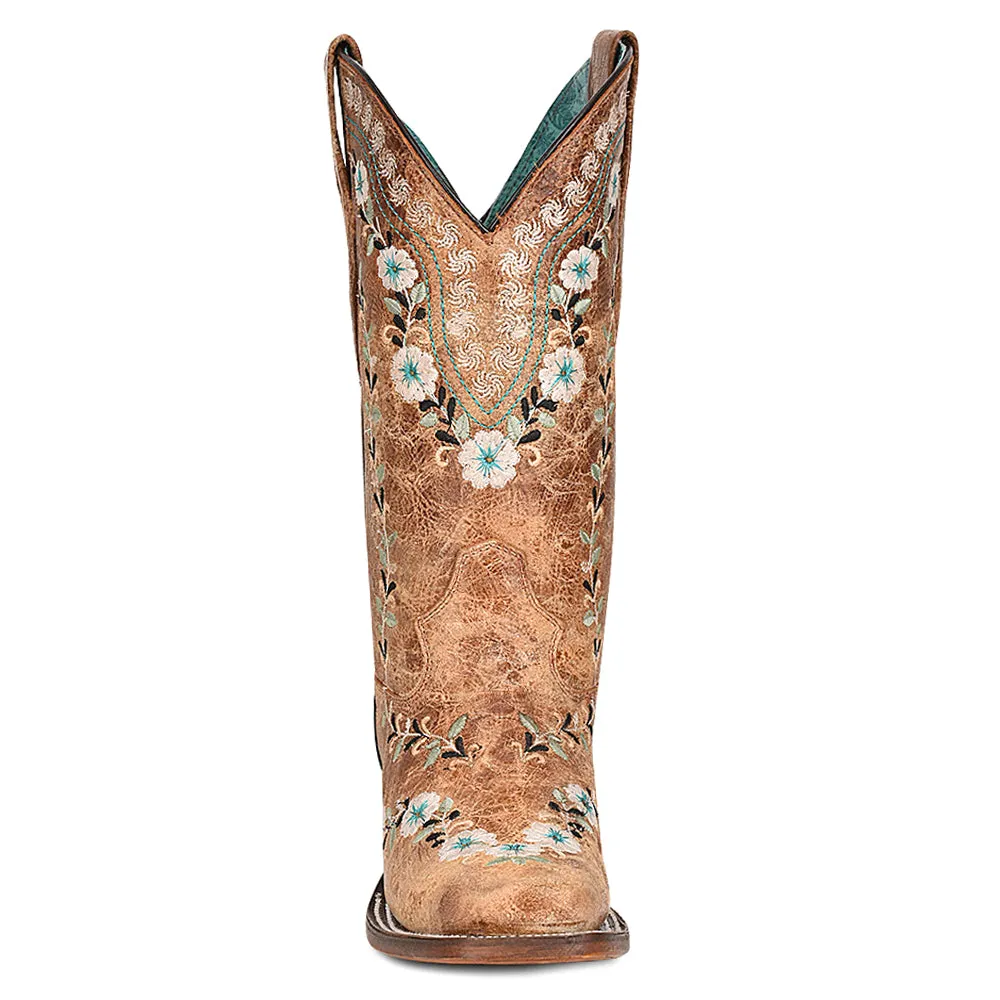 Distressed Glow In The Dark Floral Embroidered Square Toe Cowboy Boots sold by Shoebacca product image thumbnail 3