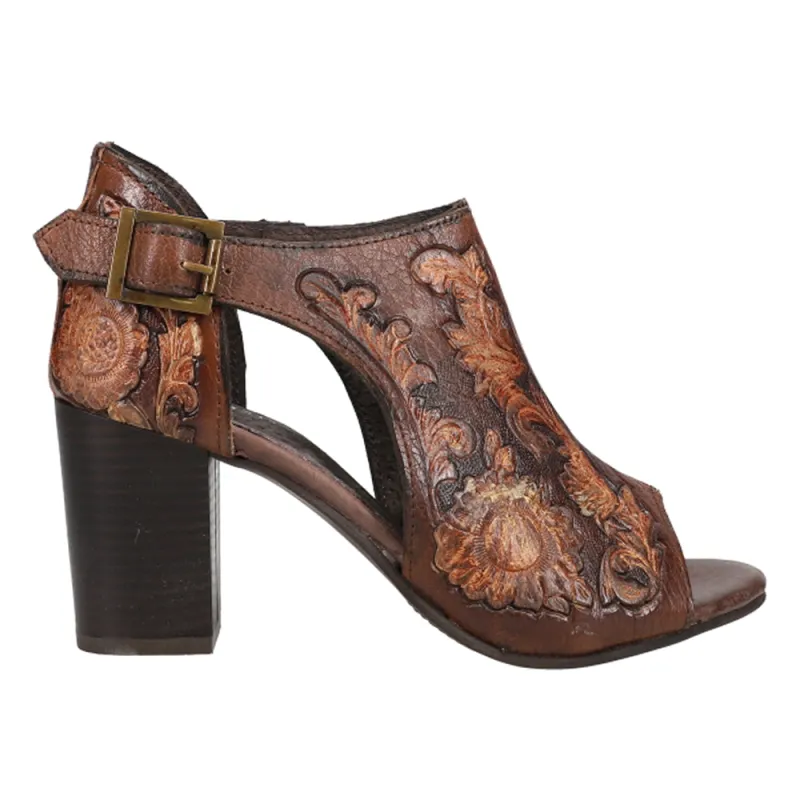 Mika Floral Embossed Peep Toe Shootie Pumps sold by Shoebacca