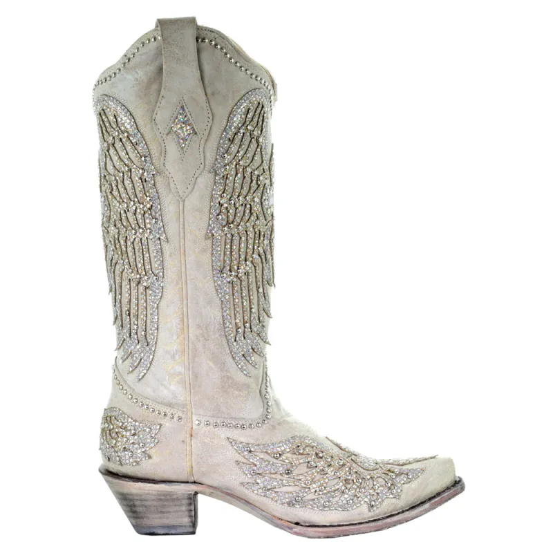 Glitter Cross and Wings Snip Toe Cowboy Boots made by Shoebacca
