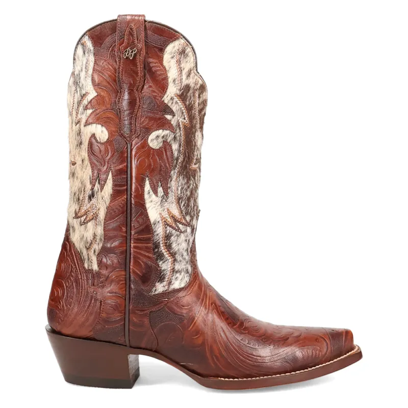 Andrinna Embosses Tooled Inlay Snip Toe Cowboy Boots made by Shoebacca