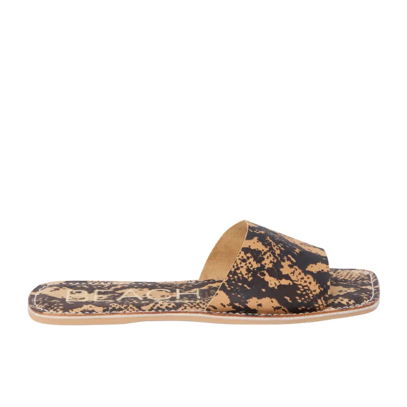 Bali Snake Print Slide Flat Sandals made by Shoebacca