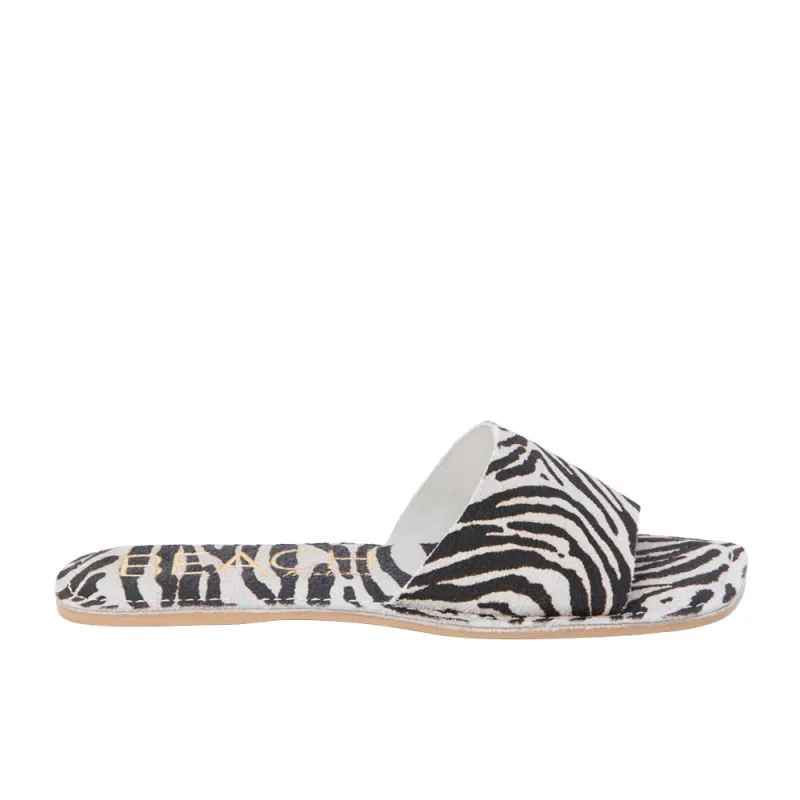 Bali Zebra Print Slide Sandals made by Shoebacca