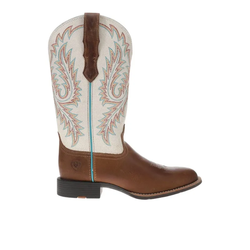 Round Up StretchFit Embroidered Wide Square Toe Cowboy Boots made by Ariat