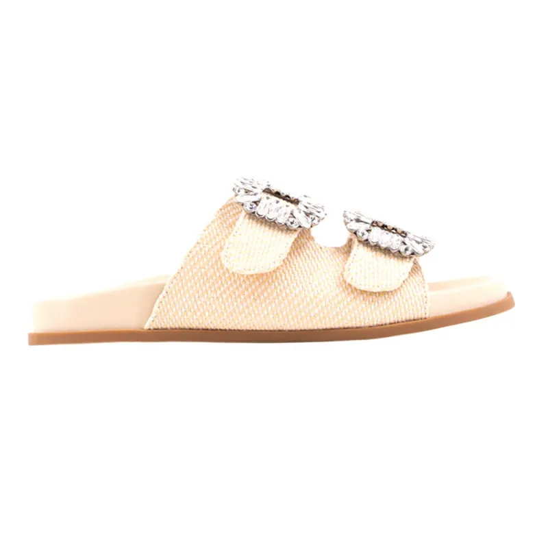 Bridget Rhinestone Slide Sandals sold by Shoebacca