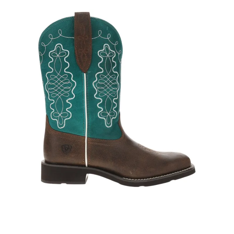 Callie Embroidered Square Toe Pull On Cowboy Boots sold by Shoebacca