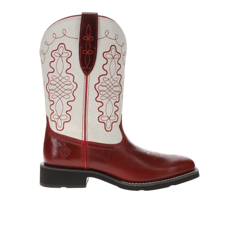 Callie Embroidered Square Toe Pull On Cowboy Boots made by Ariat
