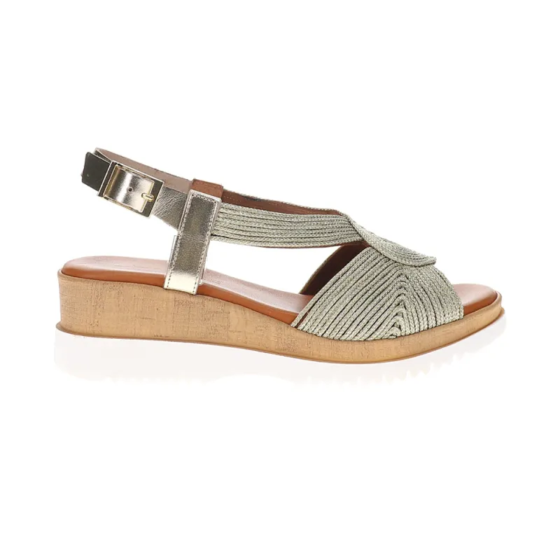 Rafe Metallic Slingback Wedge Sandals sold by Shoebacca