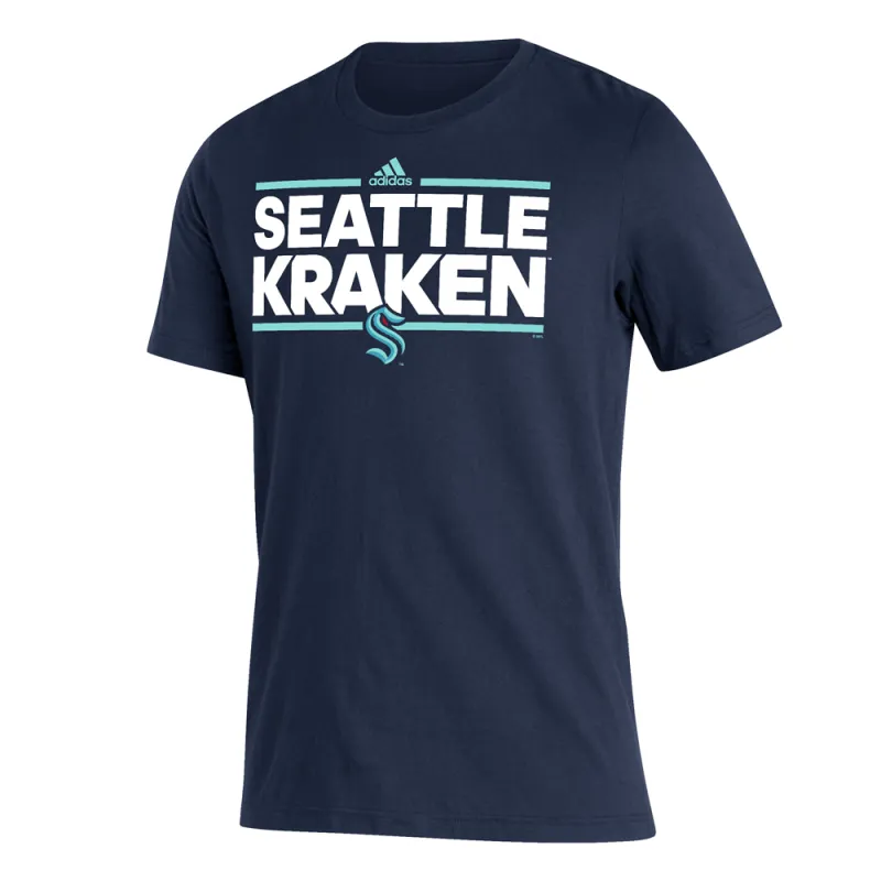 Seattle Kraken Amplifier Graphic Crew Neck Short Sleeve T-Shirt made by Adidas