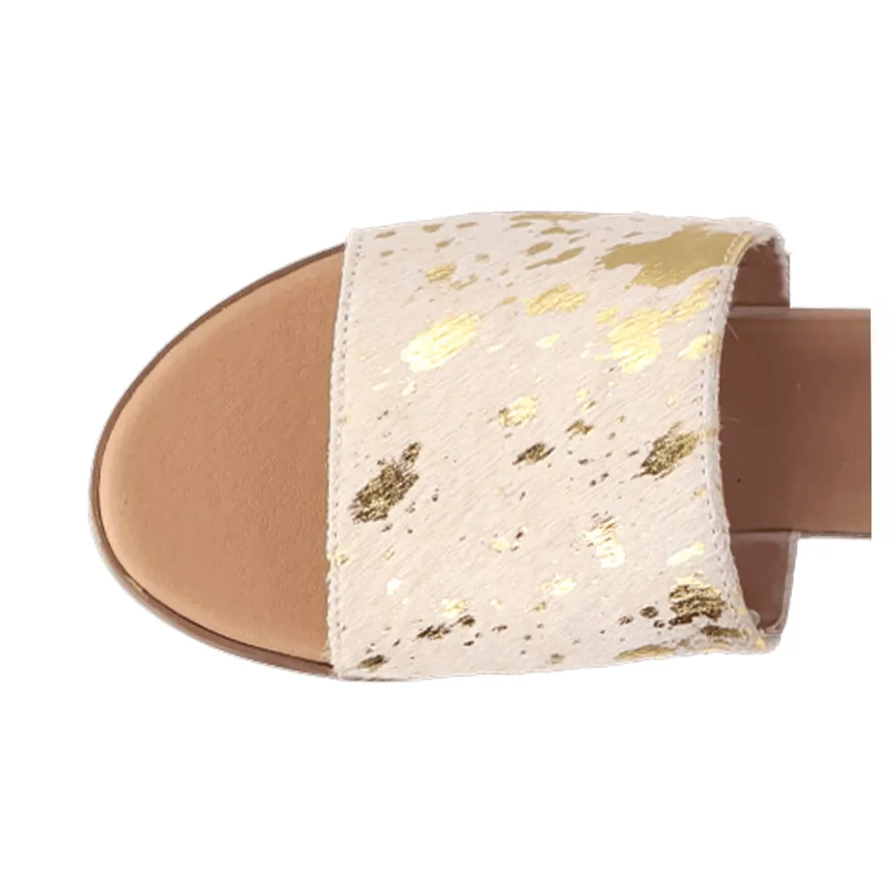 Moo Moo Cow Metallic Slide Sandals sold by Shoebacca product image thumbnail 4