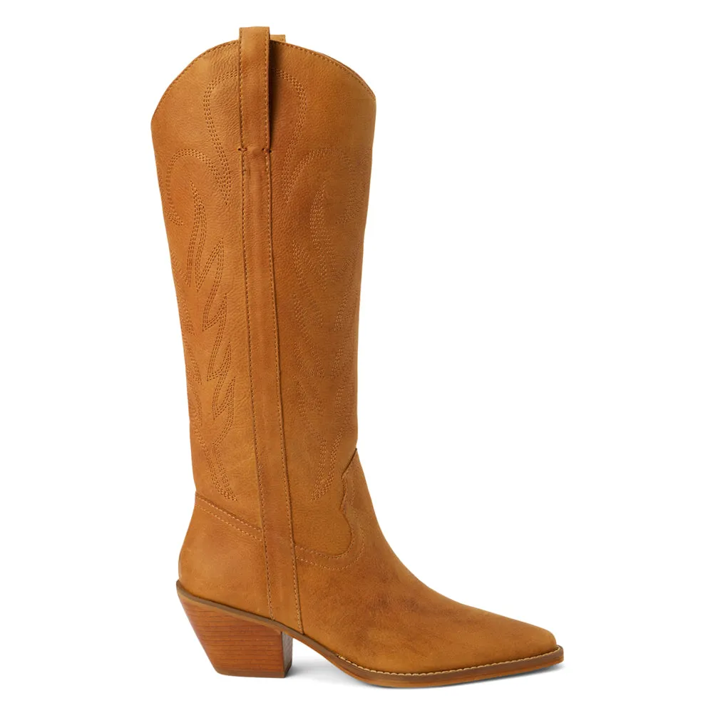 Agency Embroidered Pointed Toe Zippered Cowboy Boots sold by Shoebacca