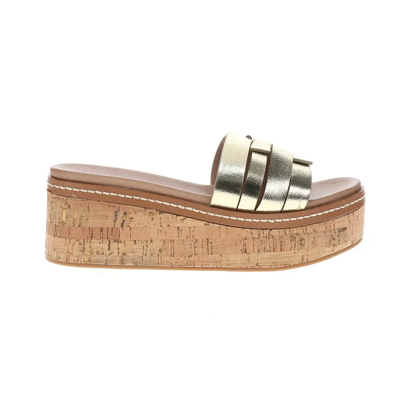 Serenna Metallic Platform Wedge Sandals sold by Shoebacca