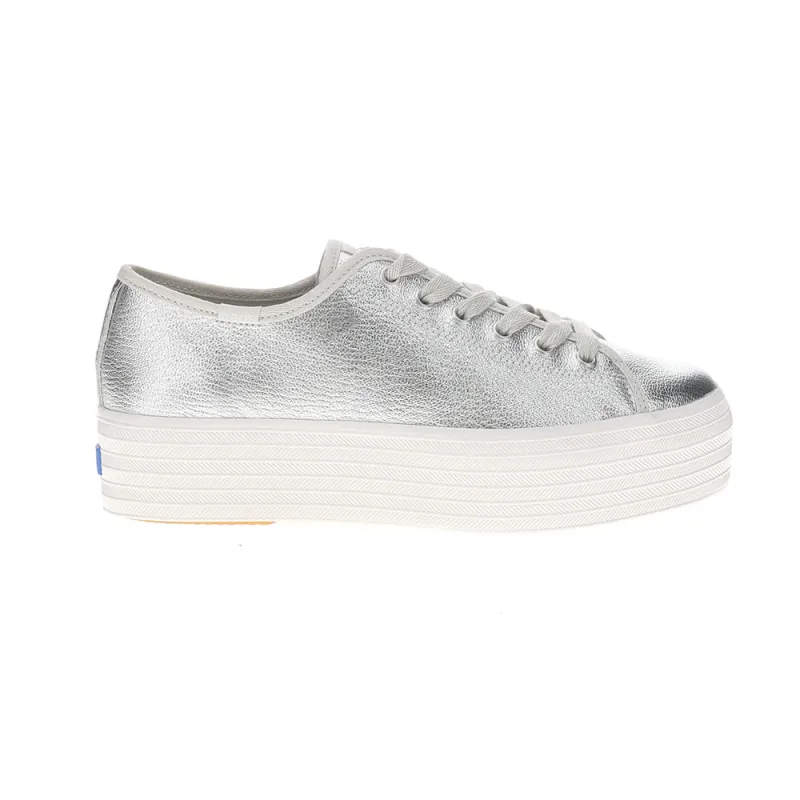 Triple Up Washed Metallic Leather Lace Up Sneakers made by Shoebacca