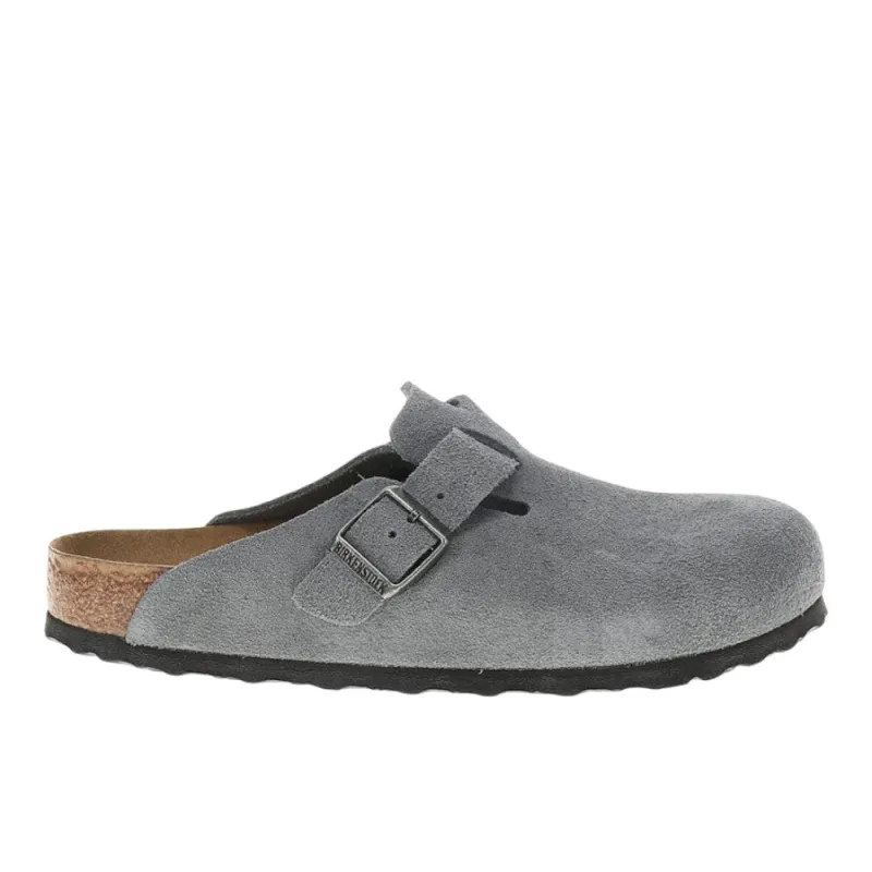 Boston Soft Footbed Suede Leather Clogs sold by Shoebacca