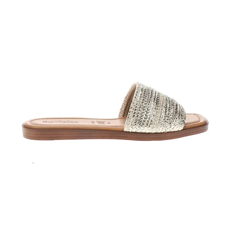 Palms Perfection Metallic Slide Flat Sandals made by Seychelles