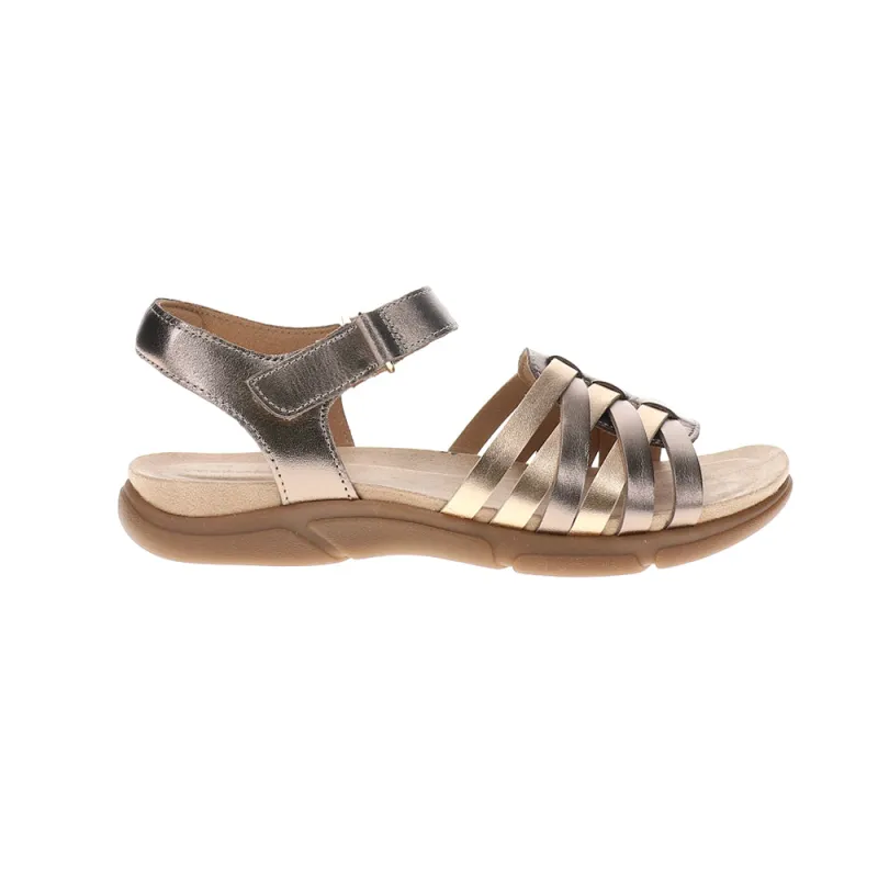 Marlene Metallic Ankle Strap Sandals made by Easy Spirit
