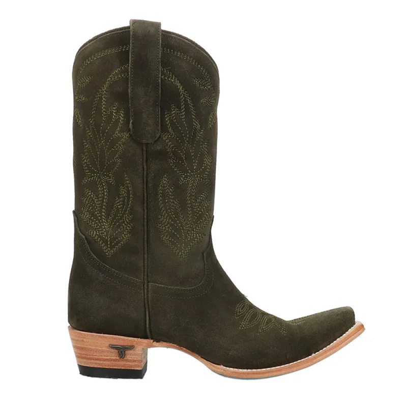 Sandaga Embroidered Snip Toe Midi Boot sold by Shoebacca