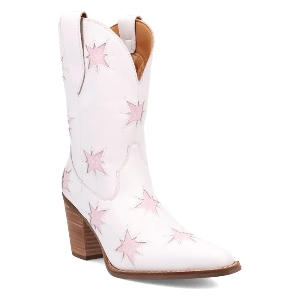Starburst Tooled Inlay Snip Toe Pull On Cowboy Booties sold by Shoebacca product image thumbnail 2