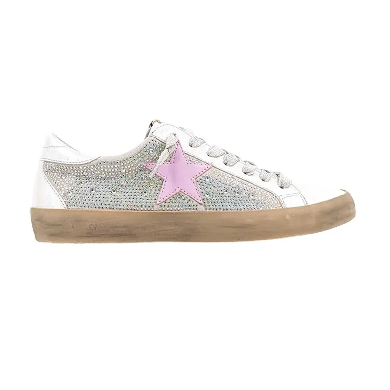 Paula Rhinestone Metallic Lace Up Sneakers sold by Shoebacca