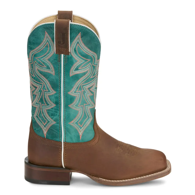 Miss Ellie Embroidered Square Toe Cowboy Boots made by Justin Boots