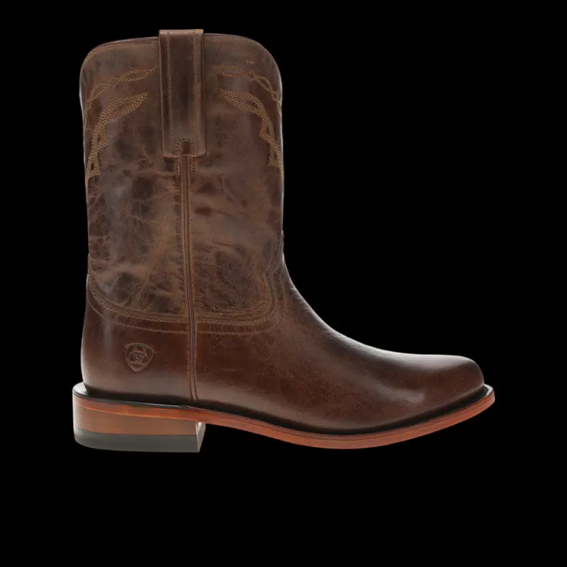 Downtown Embroidered Round Toe Pull On Roper Boots made by Ariat