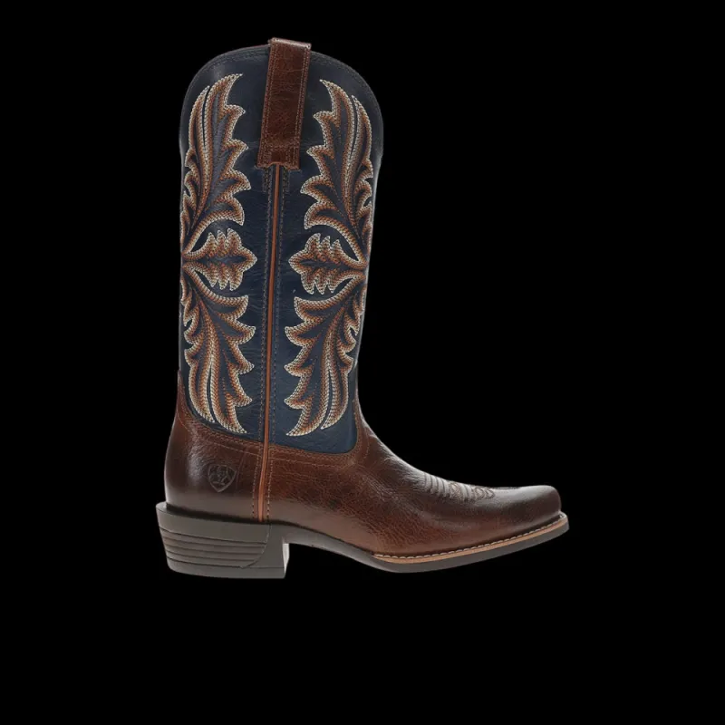 Hustler Embroidered Square Toe Pull On Cowboy Boots made by Ariat