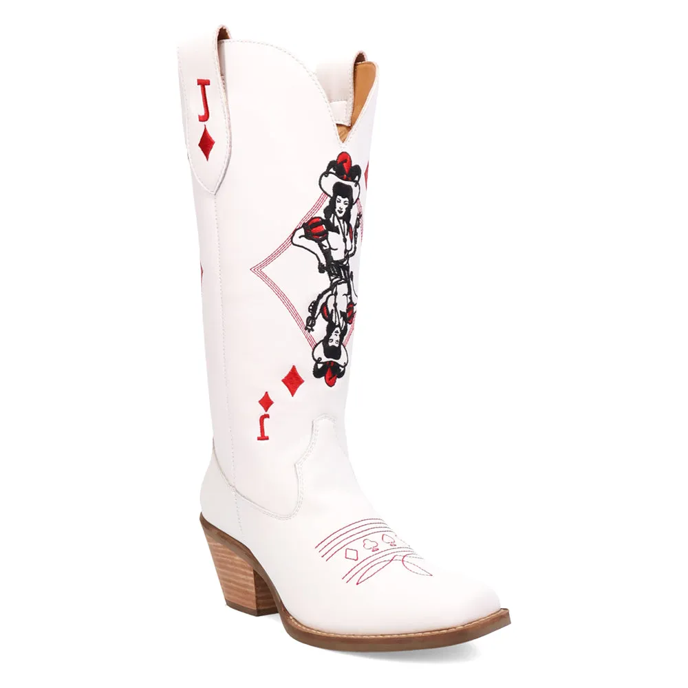 Jack Of Diamonds Graphic Embroidered Square Toe Pull On Cowboy Boots sold by Shoebacca product image thumbnail 2