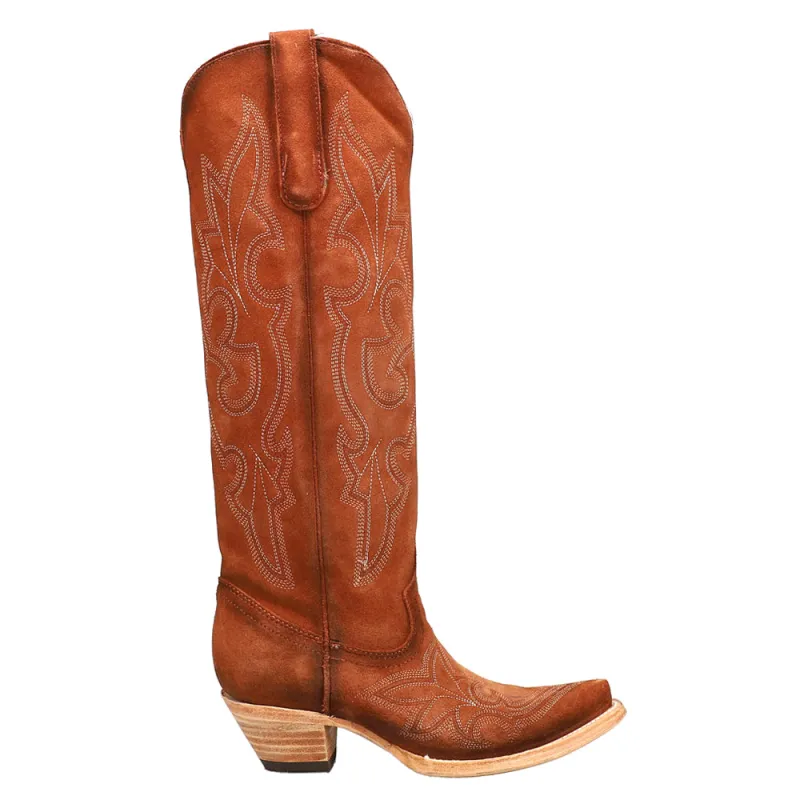 Suede Embroidered Tall Snip Toe Cowboy Boots made by Shoebacca
