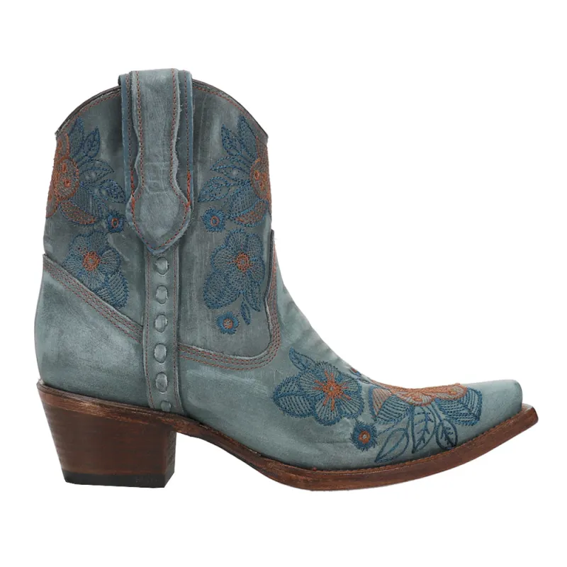 Floral Embroidered Snip Toe Zippered Cowboy Booties sold by Shoebacca