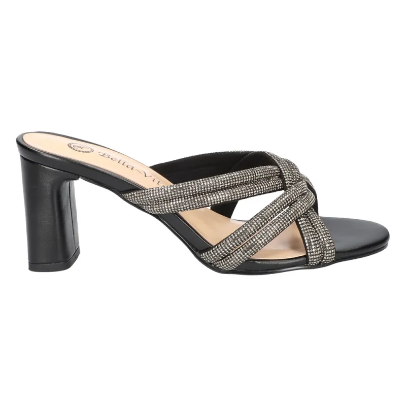 Carmen Rhinestone Block Heel Sandals sold by Shoebacca