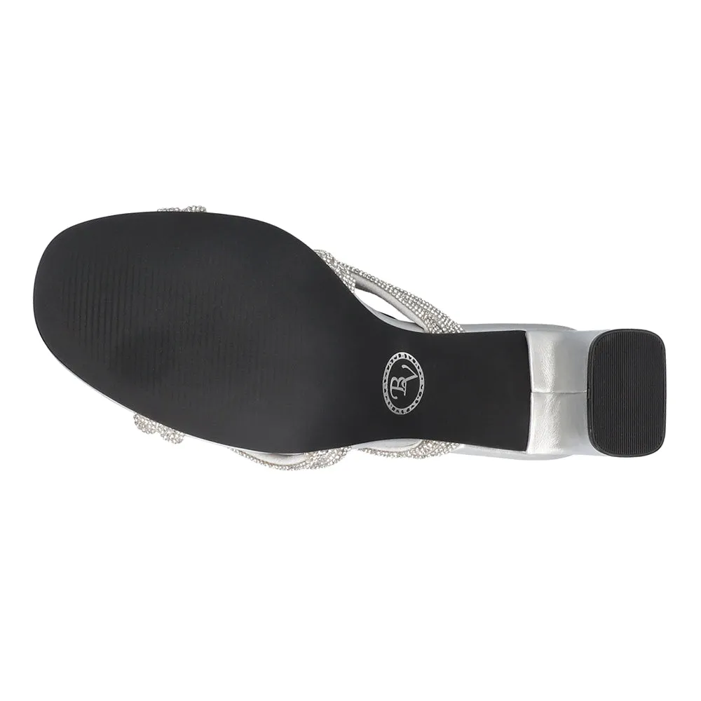 Carmen Rhinestone Metallic Block Heel Sandals sold by Shoebacca product image thumbnail 5