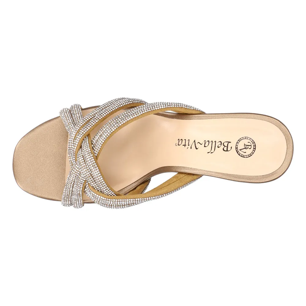 Carmen Rhinestone Metallic Block Heel Sandals sold by Shoebacca product image thumbnail 4