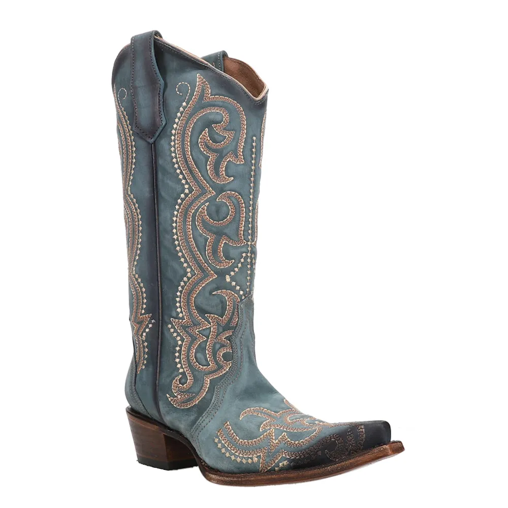 Blue Jean Embroidered Snip Toe Cowboy Boots sold by Shoebacca product image thumbnail 2