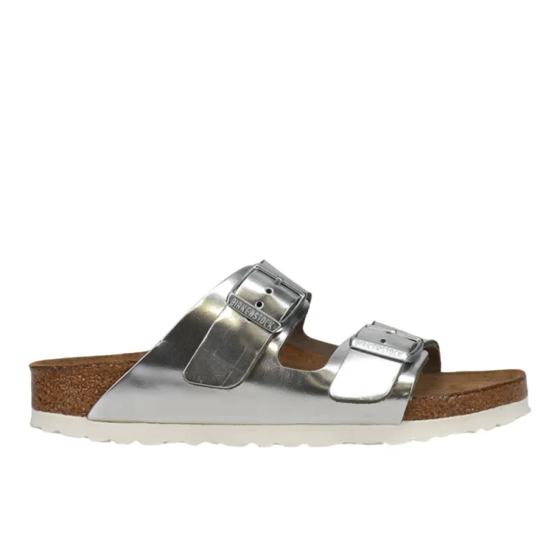Arizona Soft Footbed Metallic Leather Sandals sold by Shoebacca