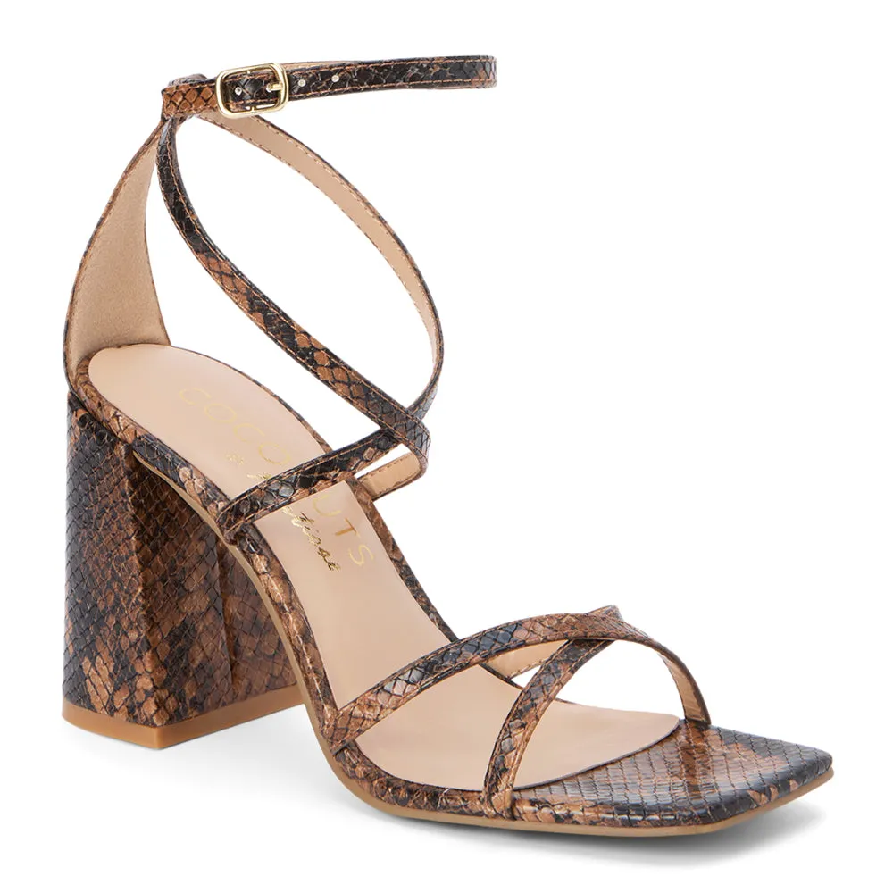 Abba Snake Print Ankle Strap Block Heel Sandals sold by Shoebacca product image thumbnail 2