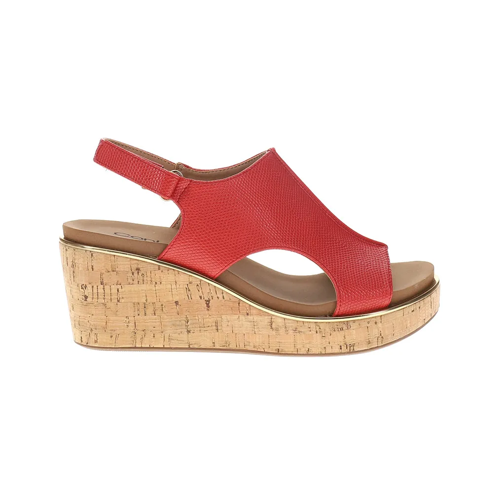 Carley Lizard Print Slingback Wedge Sandals sold by Shoebacca