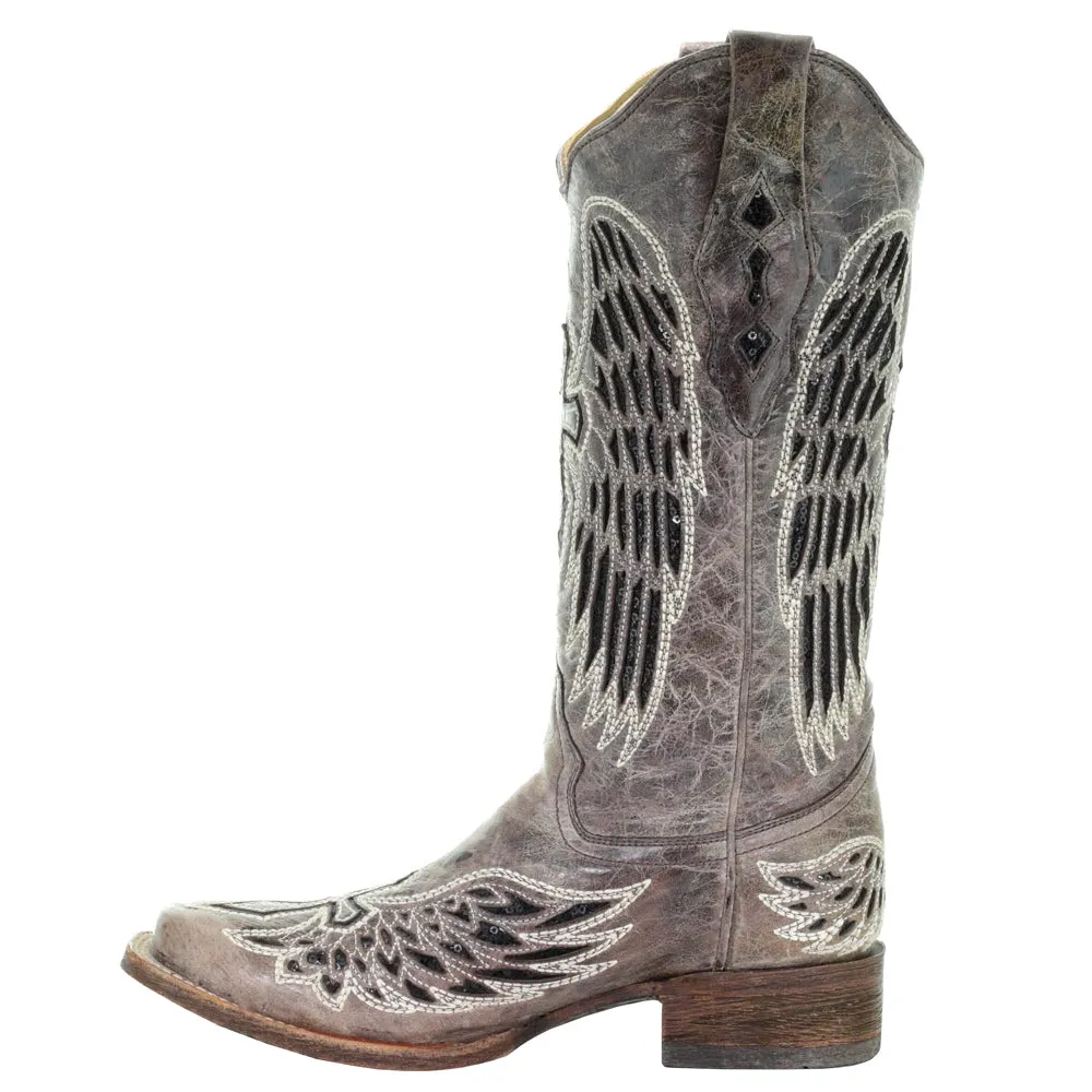 Wings Tooled-Inlay Pull On Square Toe Cowboy Boots sold by Shoebacca product image thumbnail 4