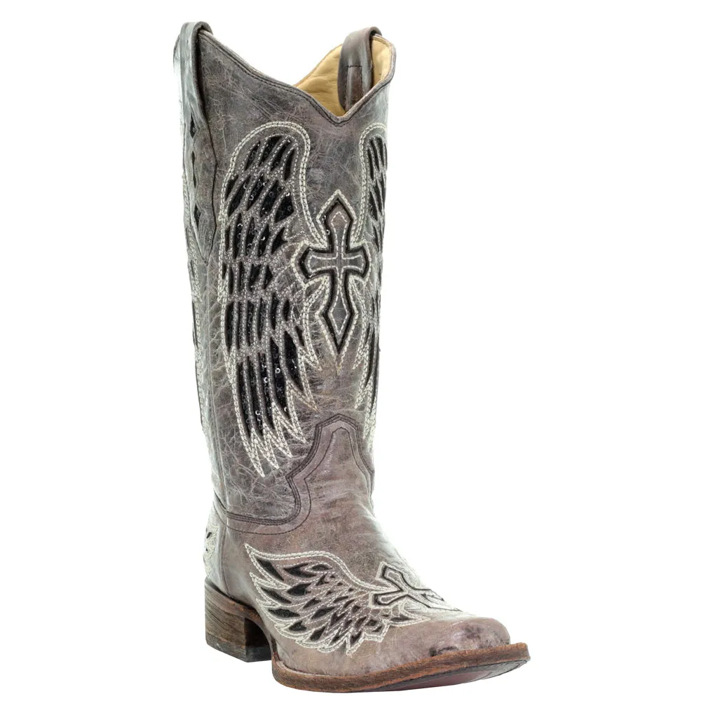 Wings Tooled-Inlay Pull On Square Toe Cowboy Boots sold by Shoebacca product image thumbnail 2