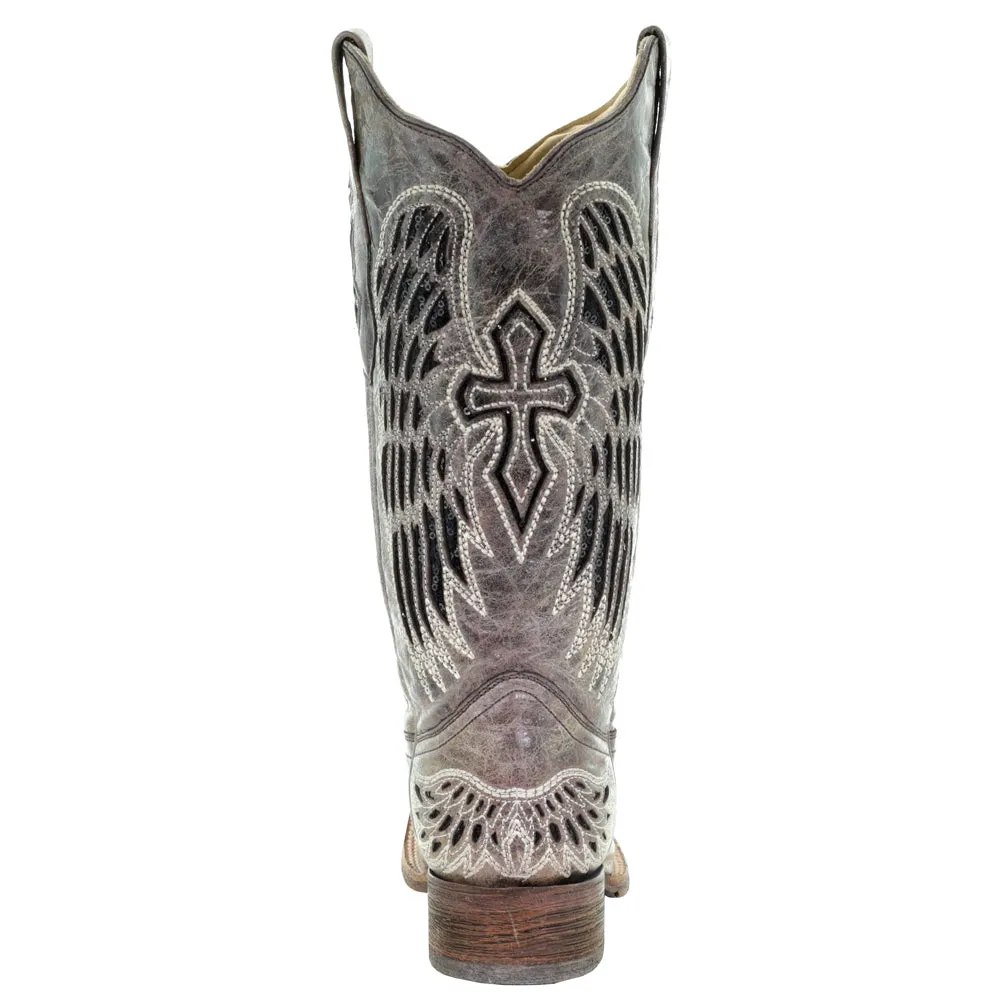 Wings Tooled-Inlay Pull On Square Toe Cowboy Boots sold by Shoebacca product image thumbnail 3