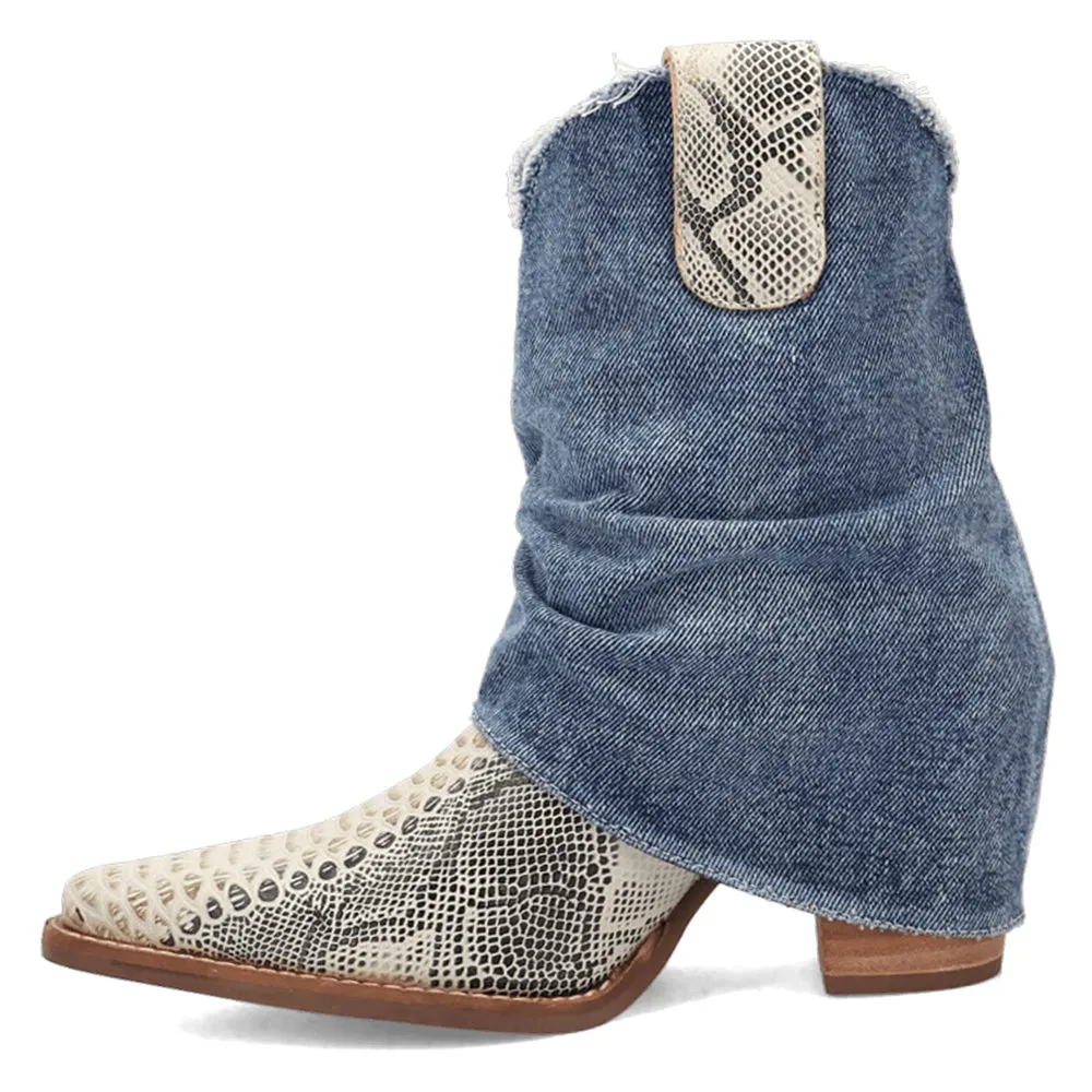 Denim Dream Snake Snip Toe Cowboy Booties sold by Shoebacca product image thumbnail 3