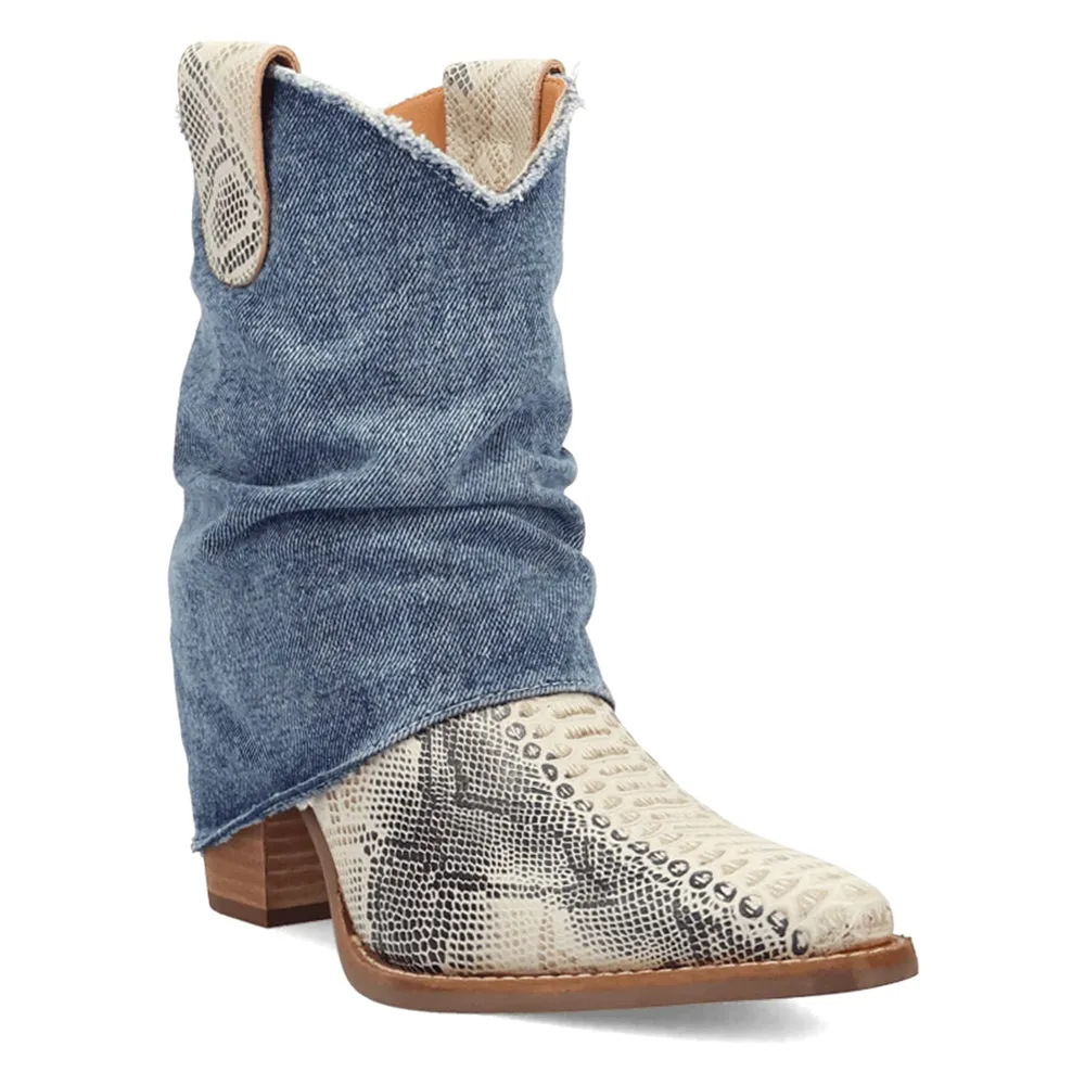 Denim Dream Snake Snip Toe Cowboy Booties sold by Shoebacca product image thumbnail 2