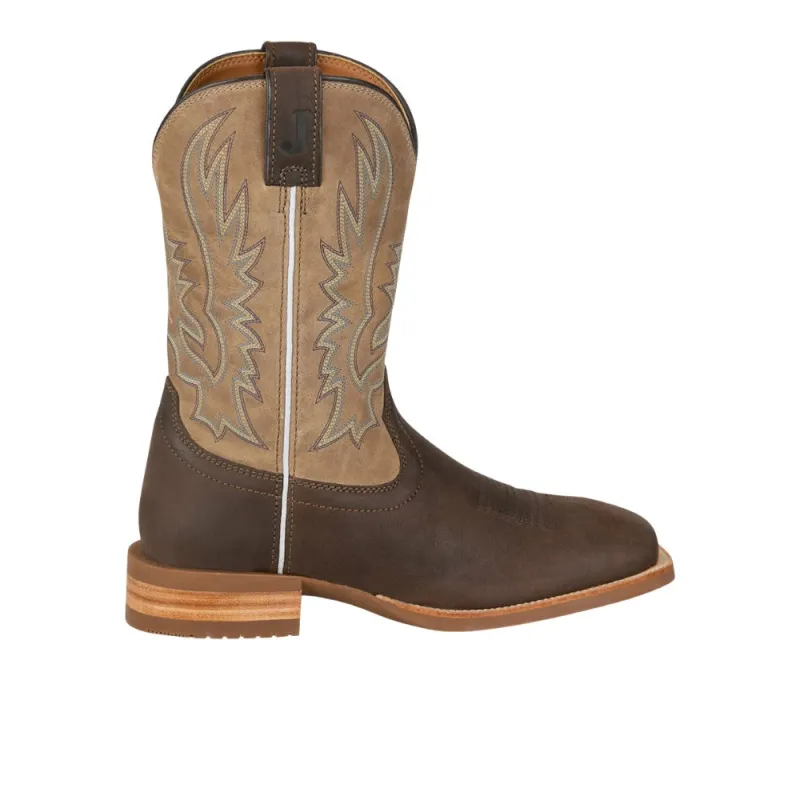 Rustle 11 Inch Embroidered Square Toe Pull On Cowboy Boots made by Justin Boots